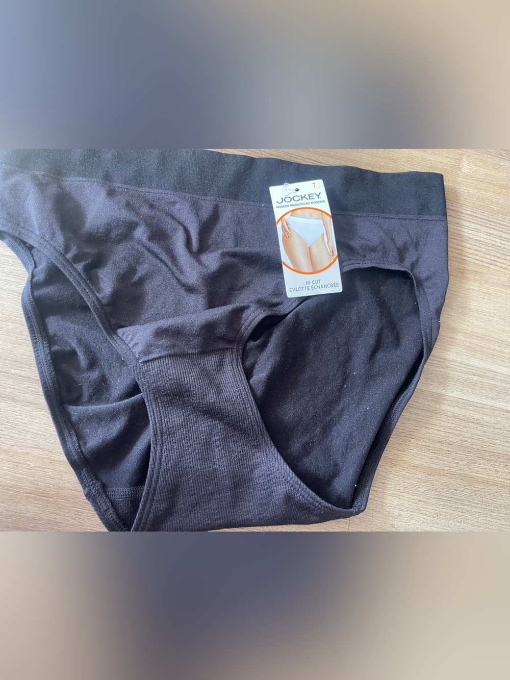 NWT Jockey Black Women's Seamless Underwear hi cut size 7